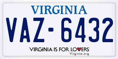 VA license plate VAZ6432
