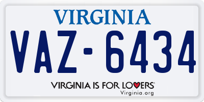 VA license plate VAZ6434