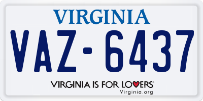 VA license plate VAZ6437