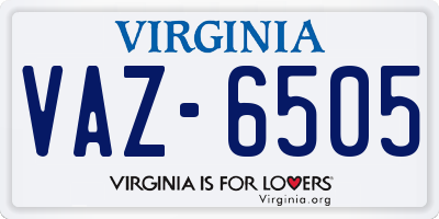 VA license plate VAZ6505