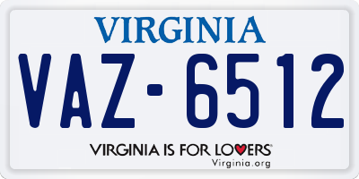 VA license plate VAZ6512