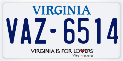 VA license plate VAZ6514