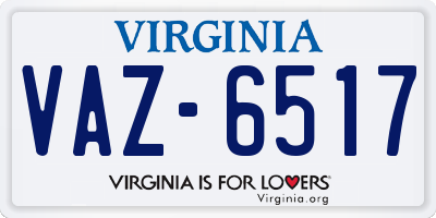 VA license plate VAZ6517