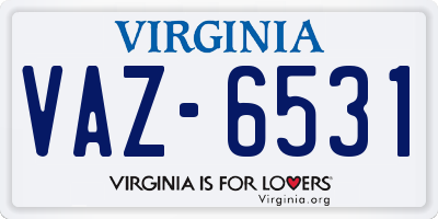 VA license plate VAZ6531