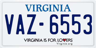 VA license plate VAZ6553