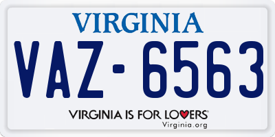 VA license plate VAZ6563