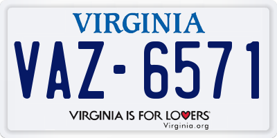 VA license plate VAZ6571