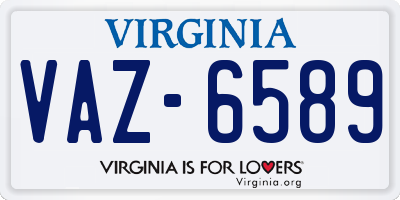 VA license plate VAZ6589