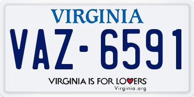 VA license plate VAZ6591