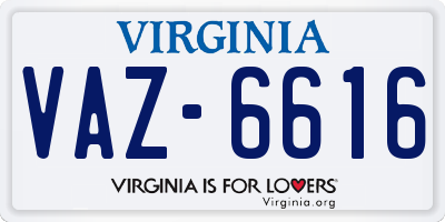 VA license plate VAZ6616