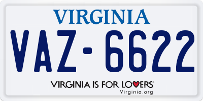 VA license plate VAZ6622