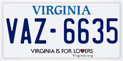 VA license plate VAZ6635