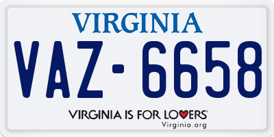 VA license plate VAZ6658