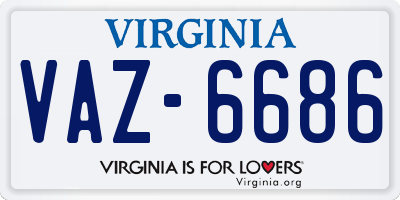 VA license plate VAZ6686