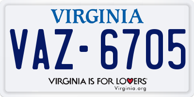 VA license plate VAZ6705