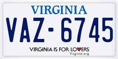 VA license plate VAZ6745