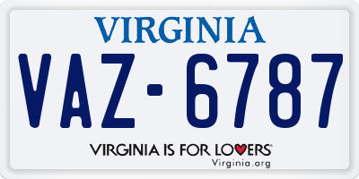 VA license plate VAZ6787