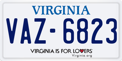 VA license plate VAZ6823