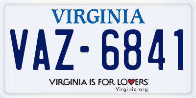 VA license plate VAZ6841