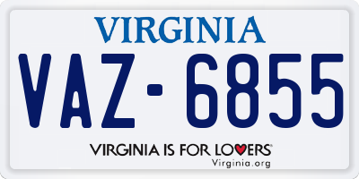 VA license plate VAZ6855