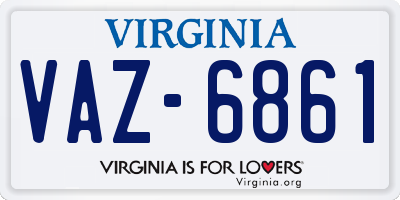 VA license plate VAZ6861
