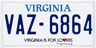 VA license plate VAZ6864