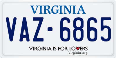 VA license plate VAZ6865