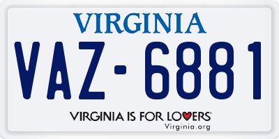 VA license plate VAZ6881