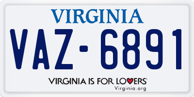 VA license plate VAZ6891