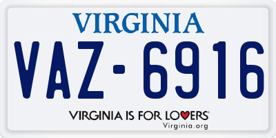 VA license plate VAZ6916