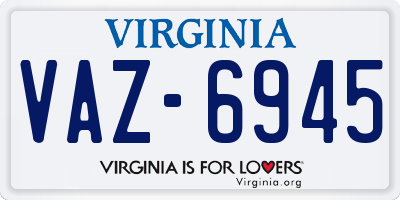 VA license plate VAZ6945