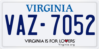 VA license plate VAZ7052