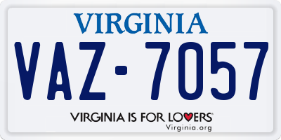 VA license plate VAZ7057