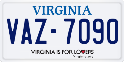 VA license plate VAZ7090