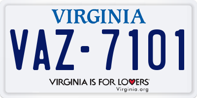 VA license plate VAZ7101