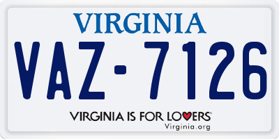 VA license plate VAZ7126