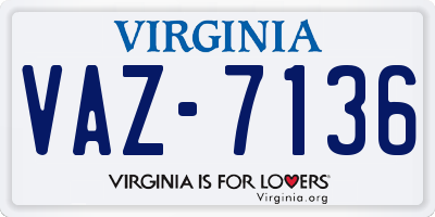 VA license plate VAZ7136
