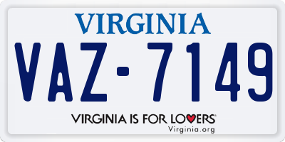 VA license plate VAZ7149