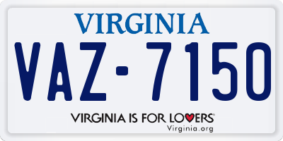 VA license plate VAZ7150