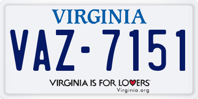 VA license plate VAZ7151
