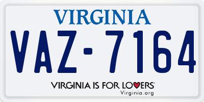 VA license plate VAZ7164