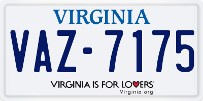 VA license plate VAZ7175