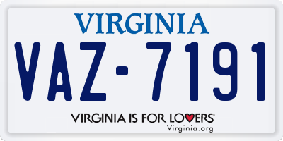 VA license plate VAZ7191