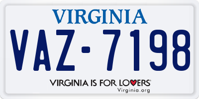 VA license plate VAZ7198