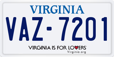 VA license plate VAZ7201