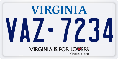 VA license plate VAZ7234
