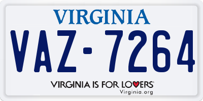VA license plate VAZ7264