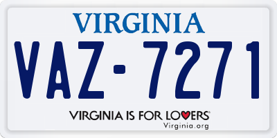 VA license plate VAZ7271