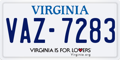 VA license plate VAZ7283