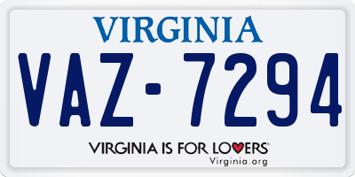 VA license plate VAZ7294